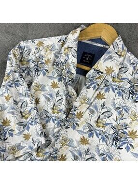 Johnnie-O Men's Chipley Top Shelf Button Up Shirt Men L Floral Print Lightweight